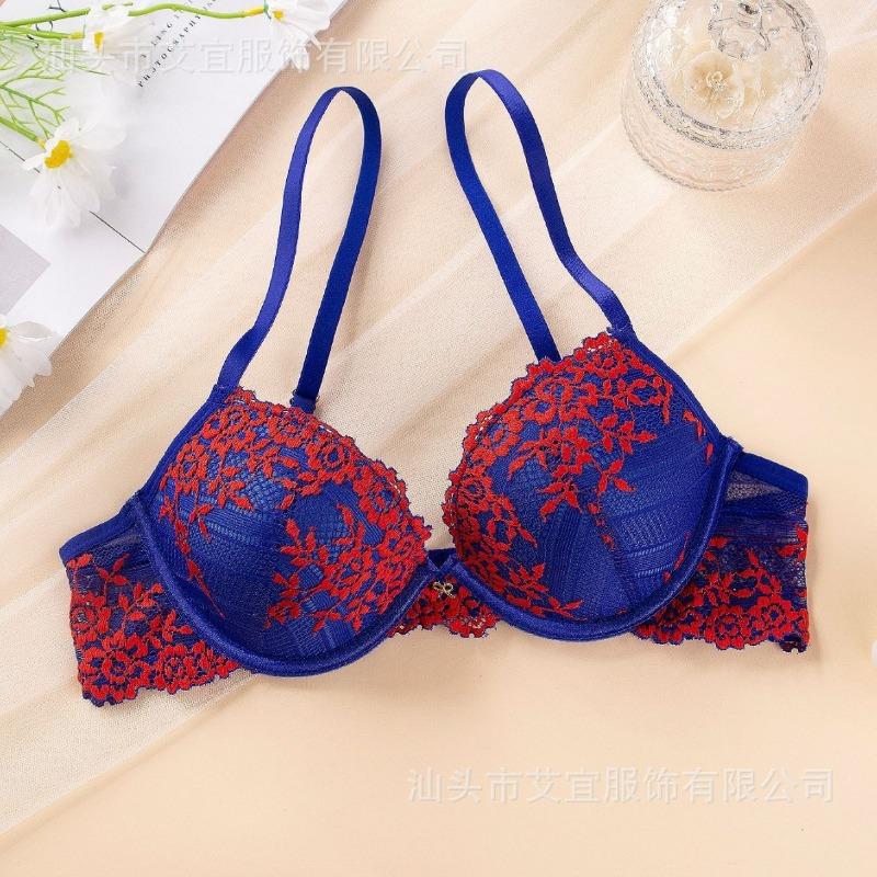 Sutien Push-Up cu Balene, Stil Francez, din Dantelă, pentru Femei