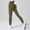 Fitness Leggings With Pocket Sports Yoga Pants Scrunch Buttons Peach Hips Workflow High Waist Running Gym Tights Women