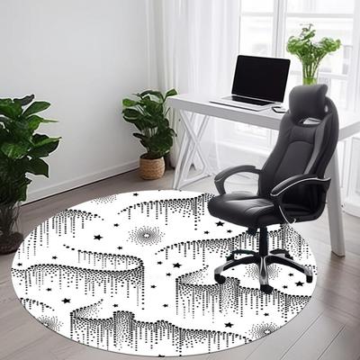 1pc Galaxy Dots Office Round Area Rug, Indoor Mat Suitable For Office, Under Office Chairs Bedroom Living Room Home Decor, Room Deco