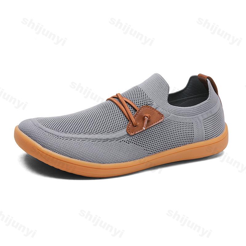 Fashion Men's Casual Shoes Comfortable Breathable Knit Wide Toe Slip-On Spring Autumn Men's Outdoor Walking Shoes Large Size 38-50