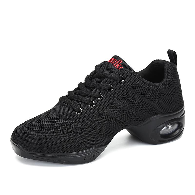 

Туфли для квадратного танца, танцевальные туфли, женские туфли на мягкой подошве, танцевальные туфли, современные танцы дышащие вязаные «муха» черные «призрачный шаг» латиноамериканские танцы новые 40