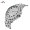Herren Bling Uhr Vollkristall Zinklegierung Armband Täglich Wasserdicht Luxus Hip Hop Quarz Armbanduhren