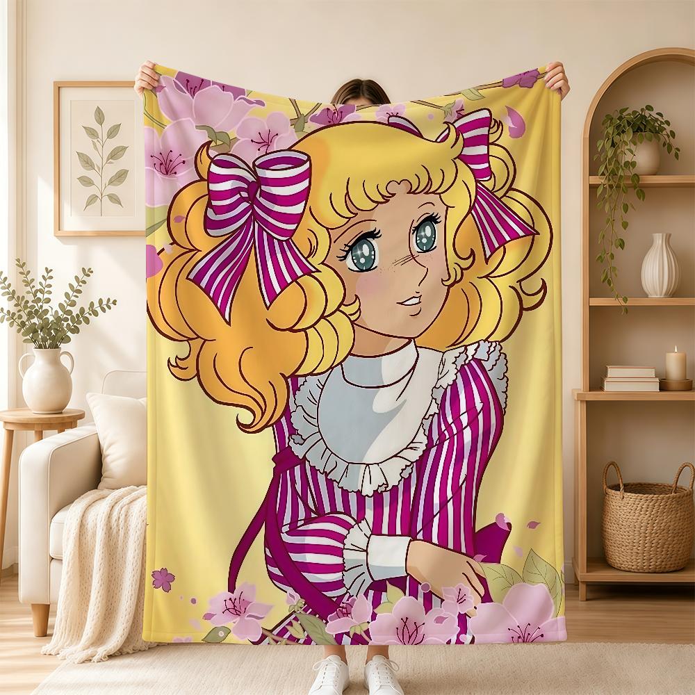 Cartoon Candy Candy Cute Blanket For Soft Warm Knee For Bedroom Living Room Bed Sofa Camping Picnic Office Gift