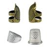 Hand-Working Sewing Thimble, Leathers Coin Finger Protectors, Sewing Thimble Rings Adjustable Metal Finger Shield Rings,