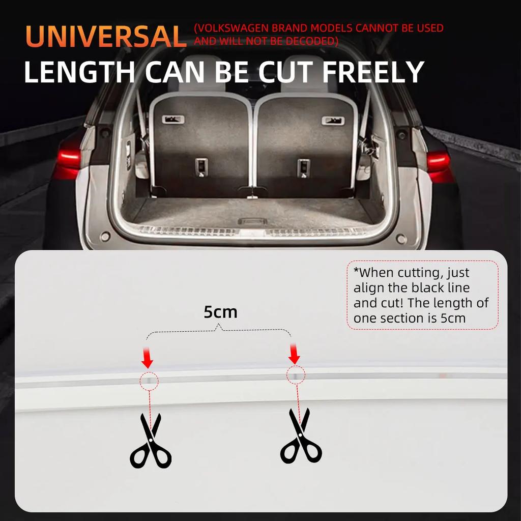 Automatic Led Trunk Light 4M Automatic Sensor Car Trunk Light Strip with Dynamic Flowing Illumination for Universal Fit Easy 12V