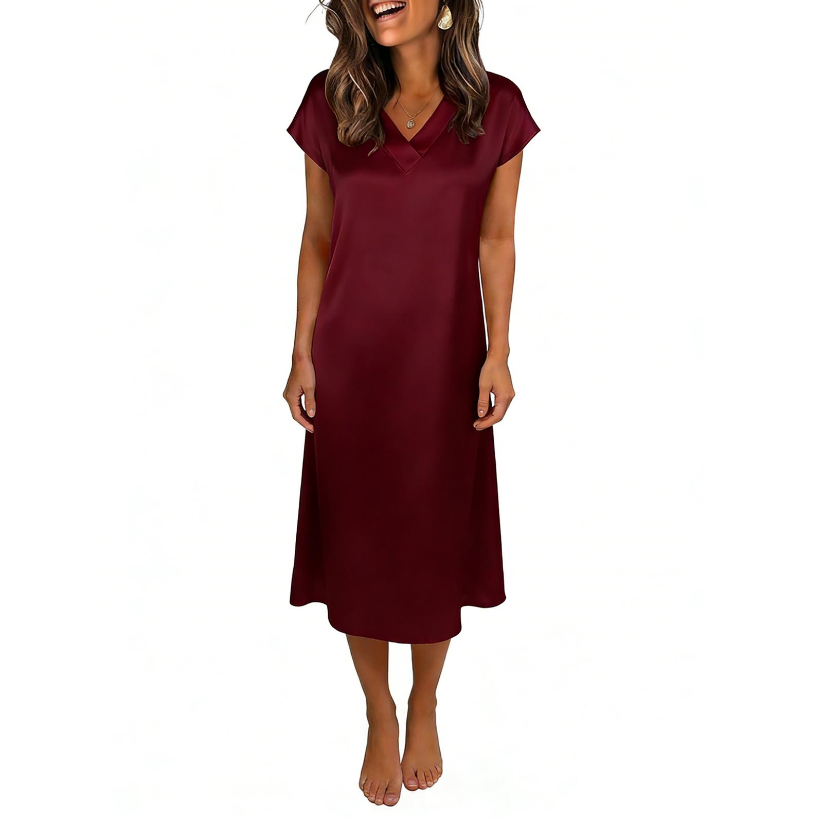 

Women s Short Sleeve Beach Dress Casual Dress 140 синій