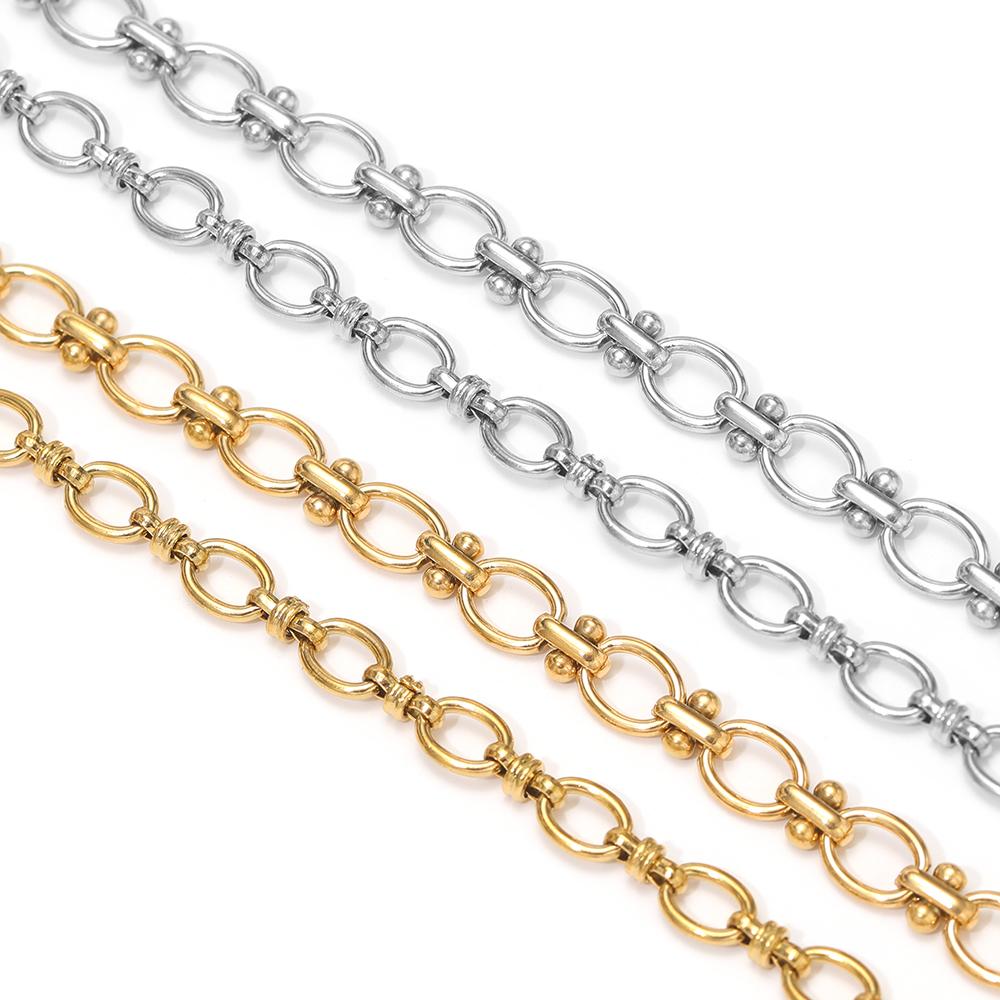 1 Meter Stainless Steel Oval Handmade Punk Chains DIY Hip Hop Men Necklaces Findings Bracelets Supplies Jewelry Earrings Making
