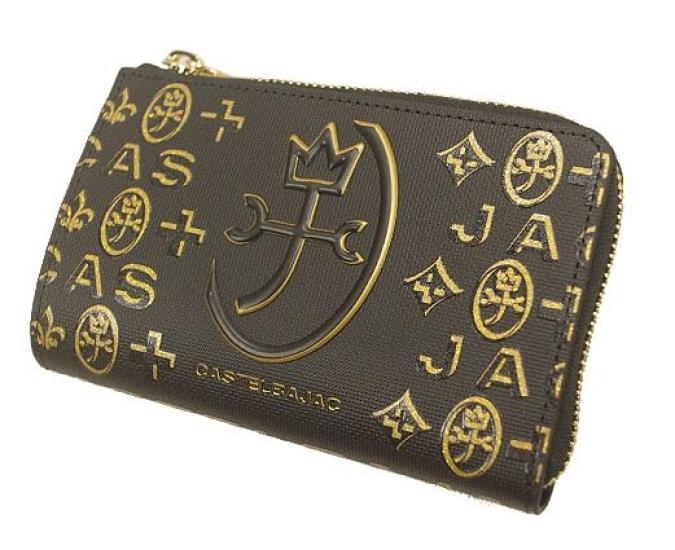 CASTELBAJAC L-Shaped Zipper Wallet, Medium Size, Cite Series, Black, 089652