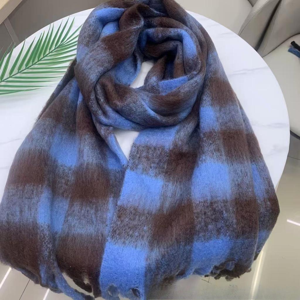 Plaid Scarf Korean Style Winter Student Student Thickened Warm Imitation Cashmere Scarf