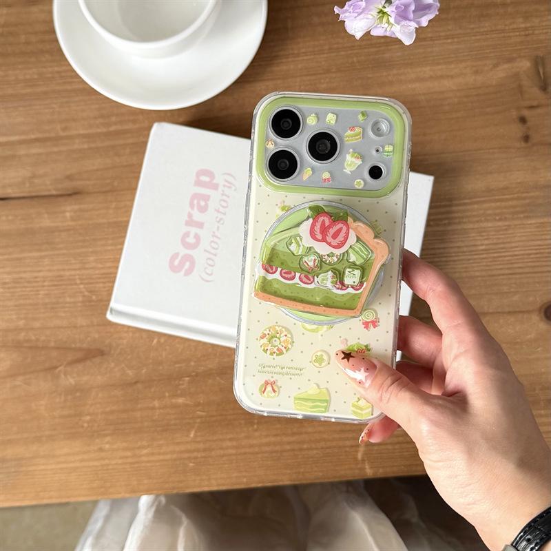 Korean Style Matcha Dessert Shake Magnetic Phone Case for iPhone 17/16 Pro Max/15/14