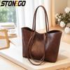 Retro Large Capacity Women Tote Bag Versatile Shoulder Bag for Casual Commuting Travel Shopping