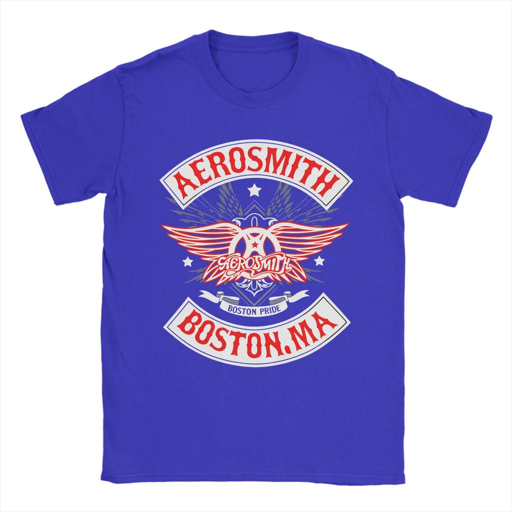Vintage T Shirt Summer AEROSMITH BOSTON MA Fashion T Shirts Pure Cotton Tshirt for Man Aesthetic Plus Size Short Sleeve Tees