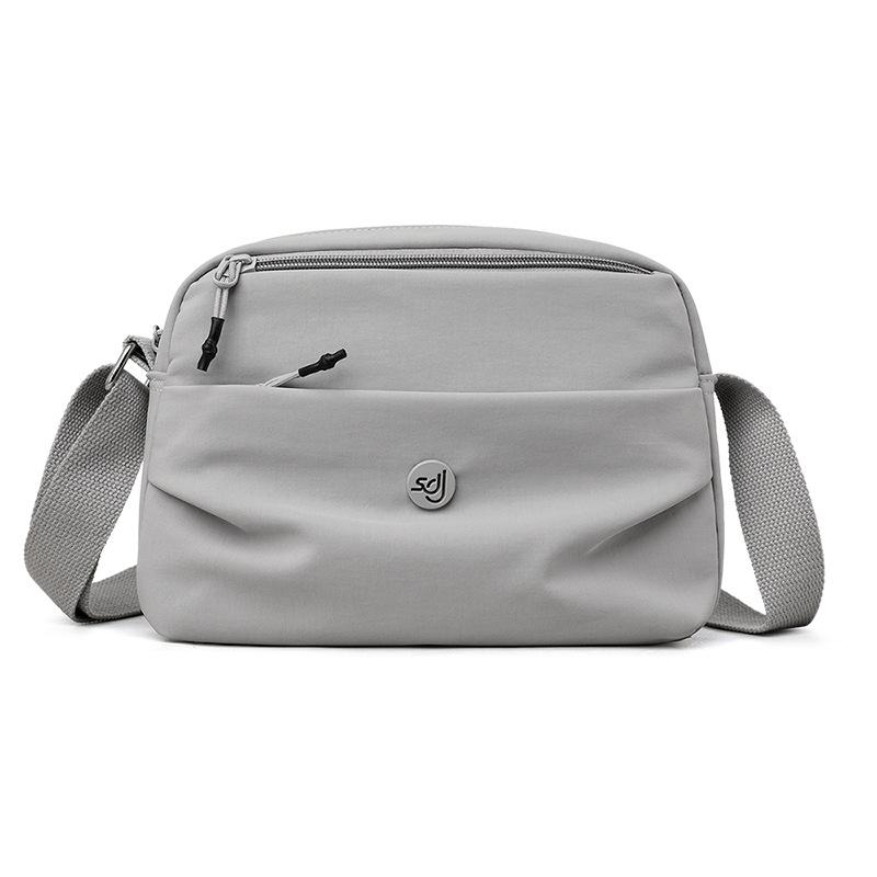 Women's Shoulder Bag Pleated Multi-compartment Crossbody Bag Water-repellent Nylon Small Square Bag