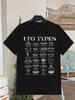 T-shirt Unisex Tipo UFO Disco Volante Alieno Spazio Stile Vintage, Girocollo,