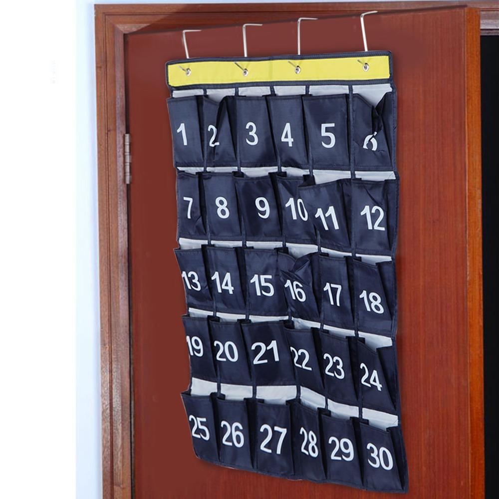 Navy Blue Wall Hanging Storage Bag Durable Phone Holder Hanging Organizer  Classroom