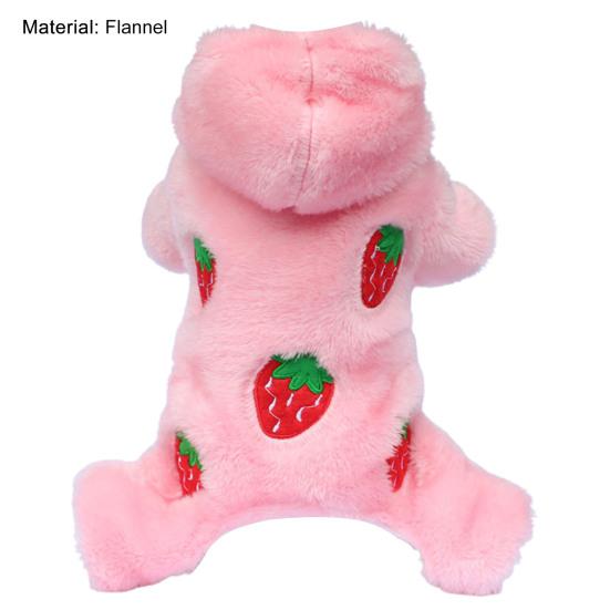 Yıkanabilir Evcil Hayvan Giysileri İnce İşçilik Flanel Sevimli Baskılı Köpek Kapşonlu Mont