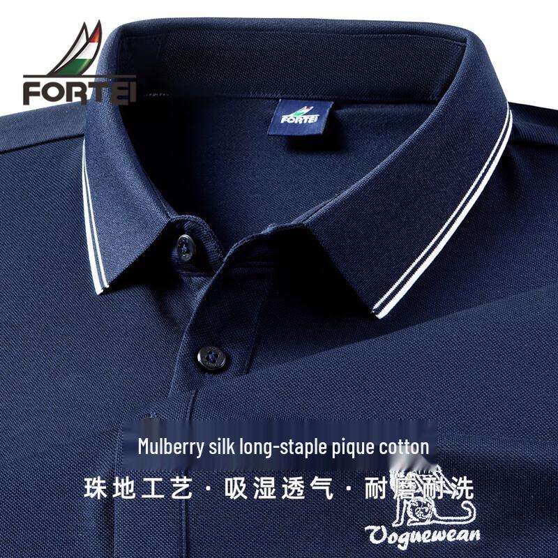 FORTEI Men s Silk Blend Pique Polo Shirt XL