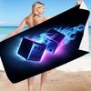 Dice Card Series digital-printed polyester Superfine fiber double-sided fleece Beach vacation bath towel, beach towel
