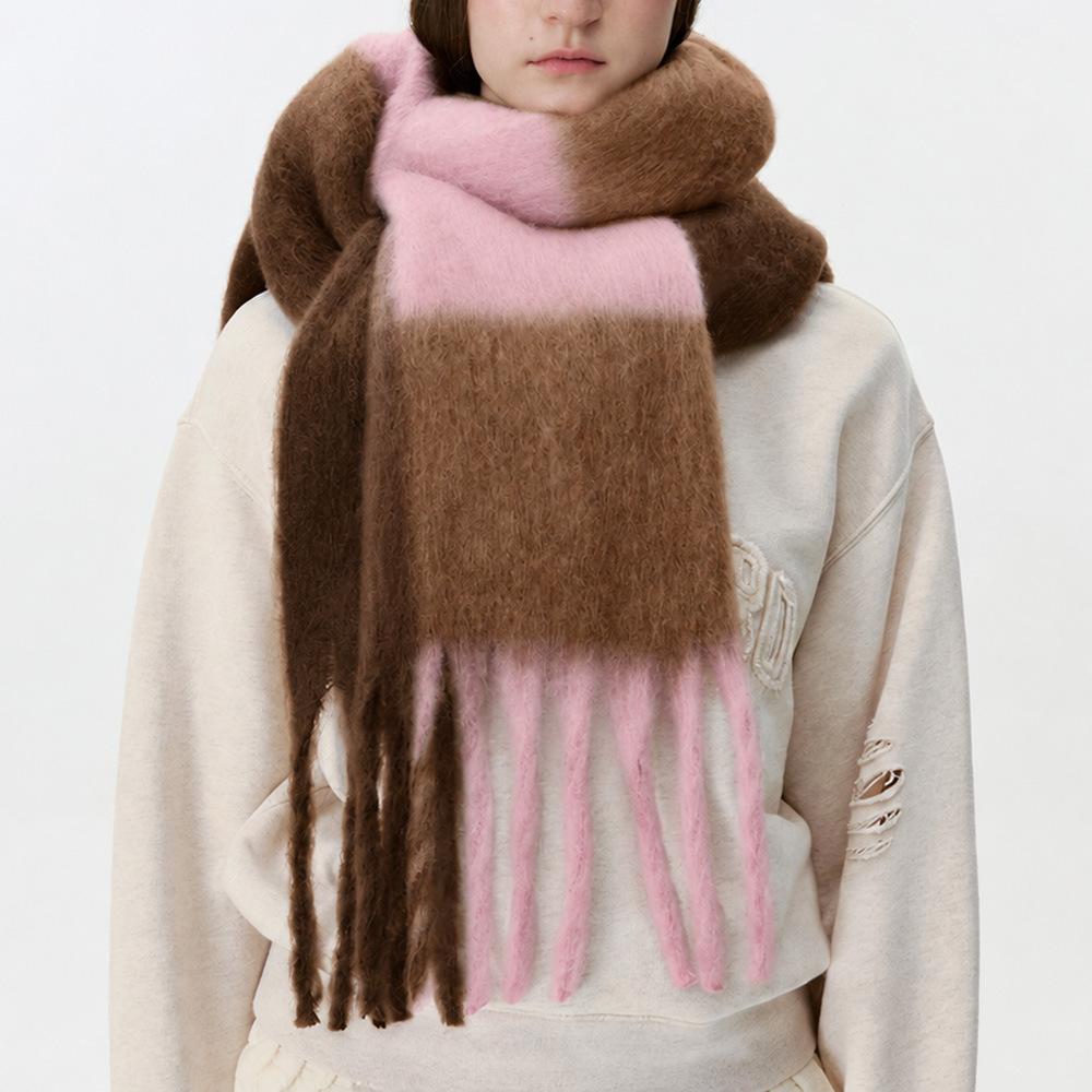 New large plaid scarf women's autumn and winter Korean version warm atmosphere thickened scarf scarf scarf