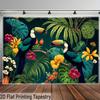 Tropical Parrot Tapestry, Jungle Plant Wall Hanging Vibrant Landscape Wall Decor for Living Room Bedroom