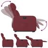 Electric Recliner Chair with Rising Assistance Burgundy Fabric