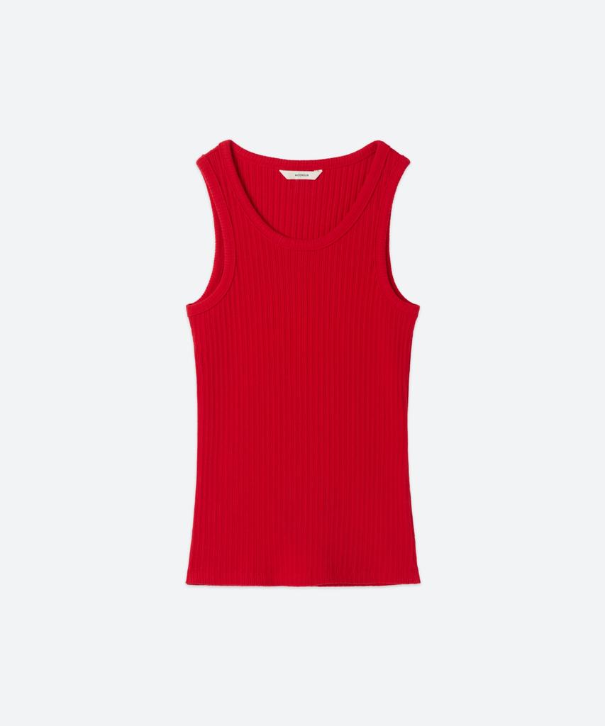 MOONSUN Unisex, Basic Ribbed Sleeveless / Red