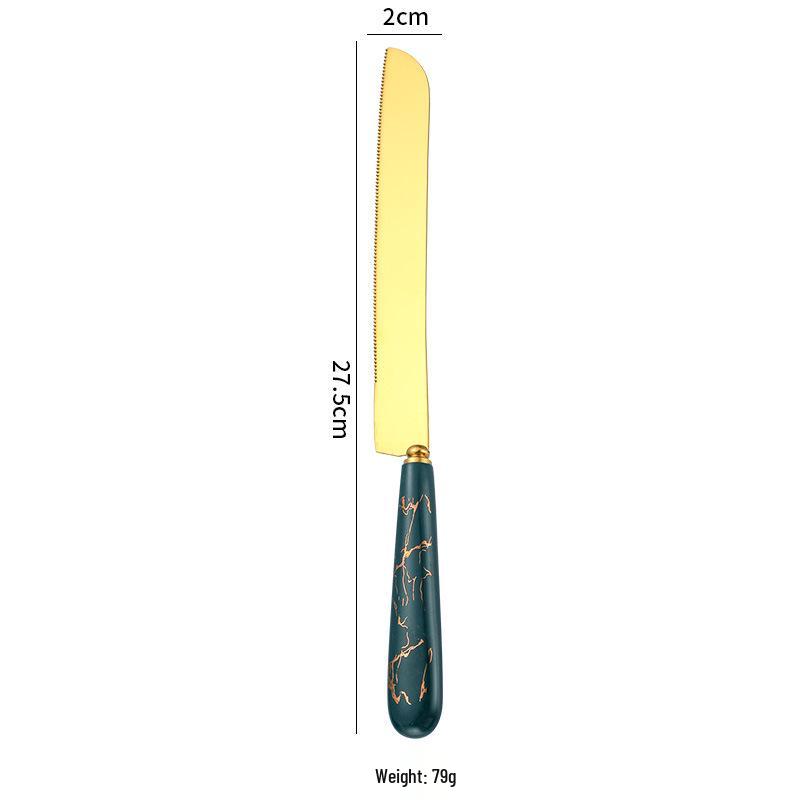 Stainless Steel Cake & Cheese Knife Set with Ceramic Handle - Includes Spatula, Pizza, and Pastry Knives in Gift Box