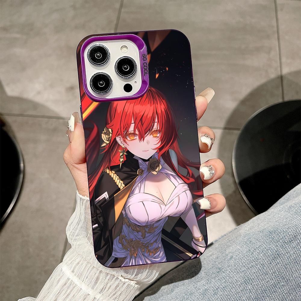 HSR Himeko Purple Translucent Mobile Phone Case for iPhone 17 16 15 14 13 12 11 X XR XS Air Pro Max Plus Colorful Cover