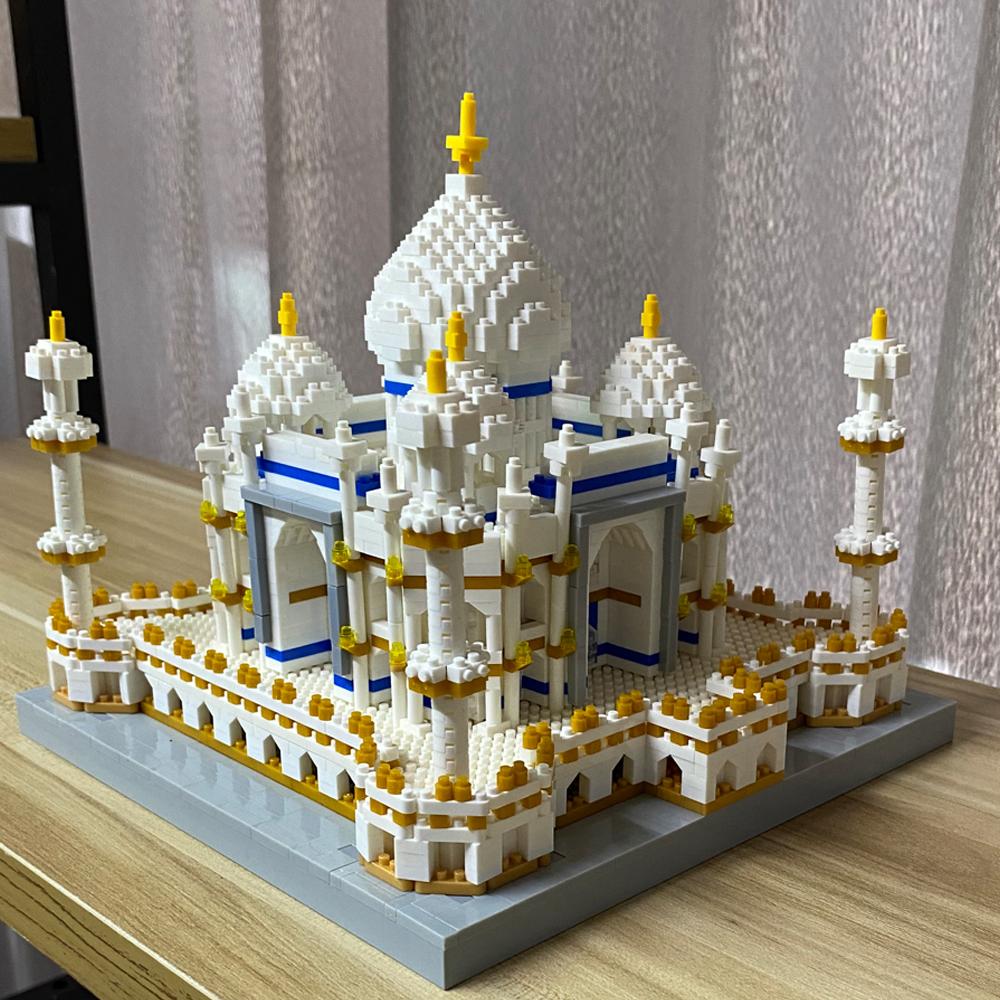 KNEW BUILT Indian Taj Mahal Model Playthings Micro Mini Construction Blocks Designed for Adults Assemble Decoration City Famous Architecture Bricks