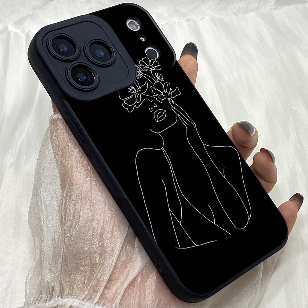 

M622 Drawing Line Art Angel Eyes Soft Phone Cases for iPhone Samsung Galaxy Xiaomi Rdemi Huawei Honor Infinix Realme Vivo All Model Case Vivo Y400 PRO 5G чорний