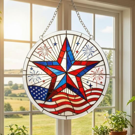 Acryl Puzzle Sonnenfänger 83 Teile DIY Sonnenfänger Bastelset für Erwachsene Buntglas Fenster Hängeornament für Haus Garten Dekoration