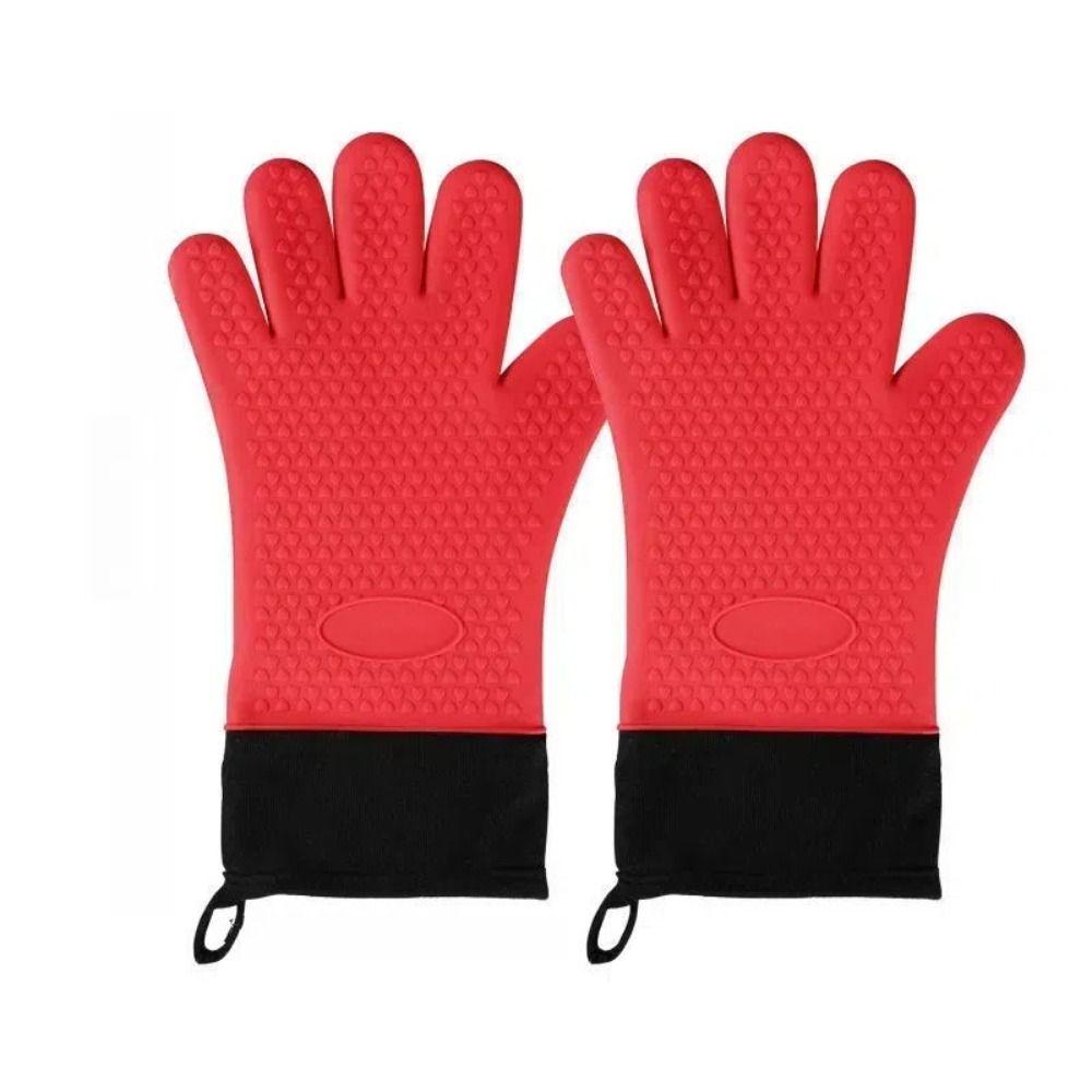 Heat Resistant Baking Gloves Double Layer Kitchen Gloves Baking Utensils Oven Gloves  Home