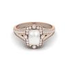 1.00 Cts Cushion Pearl 925 Sterling Silver Rose Vermeil Solitaire Split Shank Wedding Women Ring