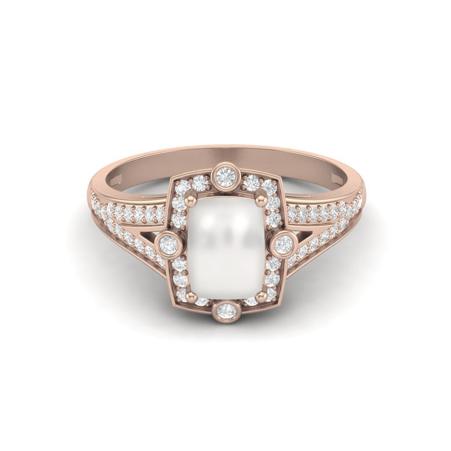 

1.00 Cts Cushion Pearl 925 Sterling Silver Rose Vermeil Solitaire Split Shank Wedding Women Ring 5 Яскраво-рожевий