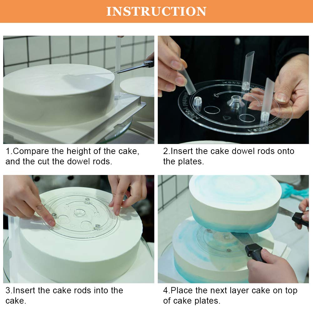 Multi-layer Cake Stand Suspended Gasket Cake Tier Support Cake Dowel Rods Set Cake Stands Support Straw Frame DIY Cake Decor