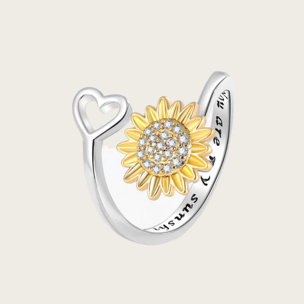 European & American Minimalist Rotatable Sunflower Ring for Women