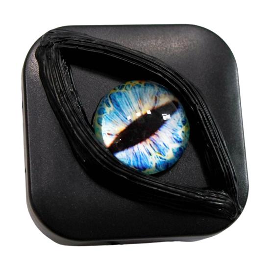 Creepy Eye Contact Lens Case Double Compartments Lens Holder with Mirror Tweezers Portable Storage Box for Makeup & Cosplay Accessories