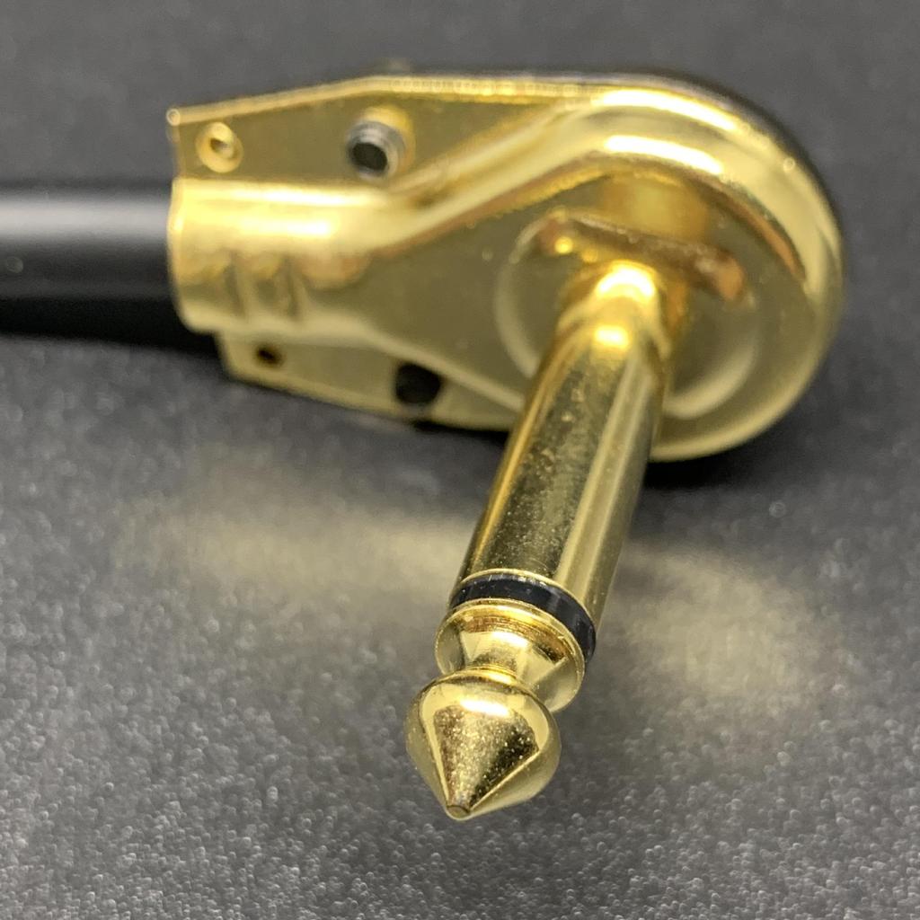 Guitar Cable 6.35mm Flat Head Gold-Plated Connector, Black, 30CM/15CM, for Pedal Connections.