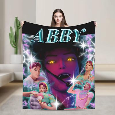 Abby Saja Boys Kpop Demon Hunters Blanket Soft Funny Plush Throw Blanket For Girls Boys Couch Bed Flannel Bedspread Bed Cover