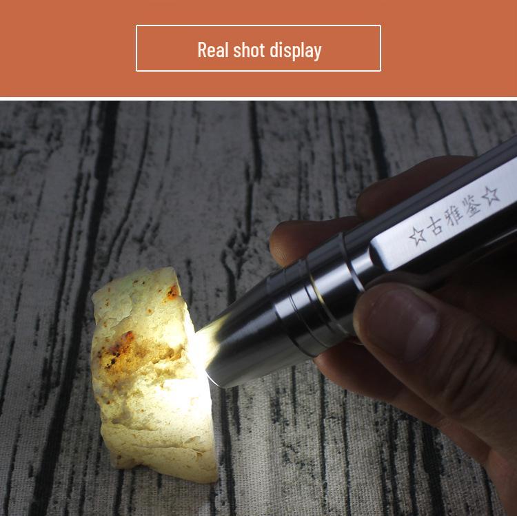 Four-Light Flashlight for Jade & Stone ID: Strong Light for Jewelry & Jadeite, Pro Identification, Blue & Purple Light