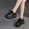 Spring New Platform Oxford Shoes Women Genuine Leather Thick Sole British Style Lace Up Round Toe Casual Shoes