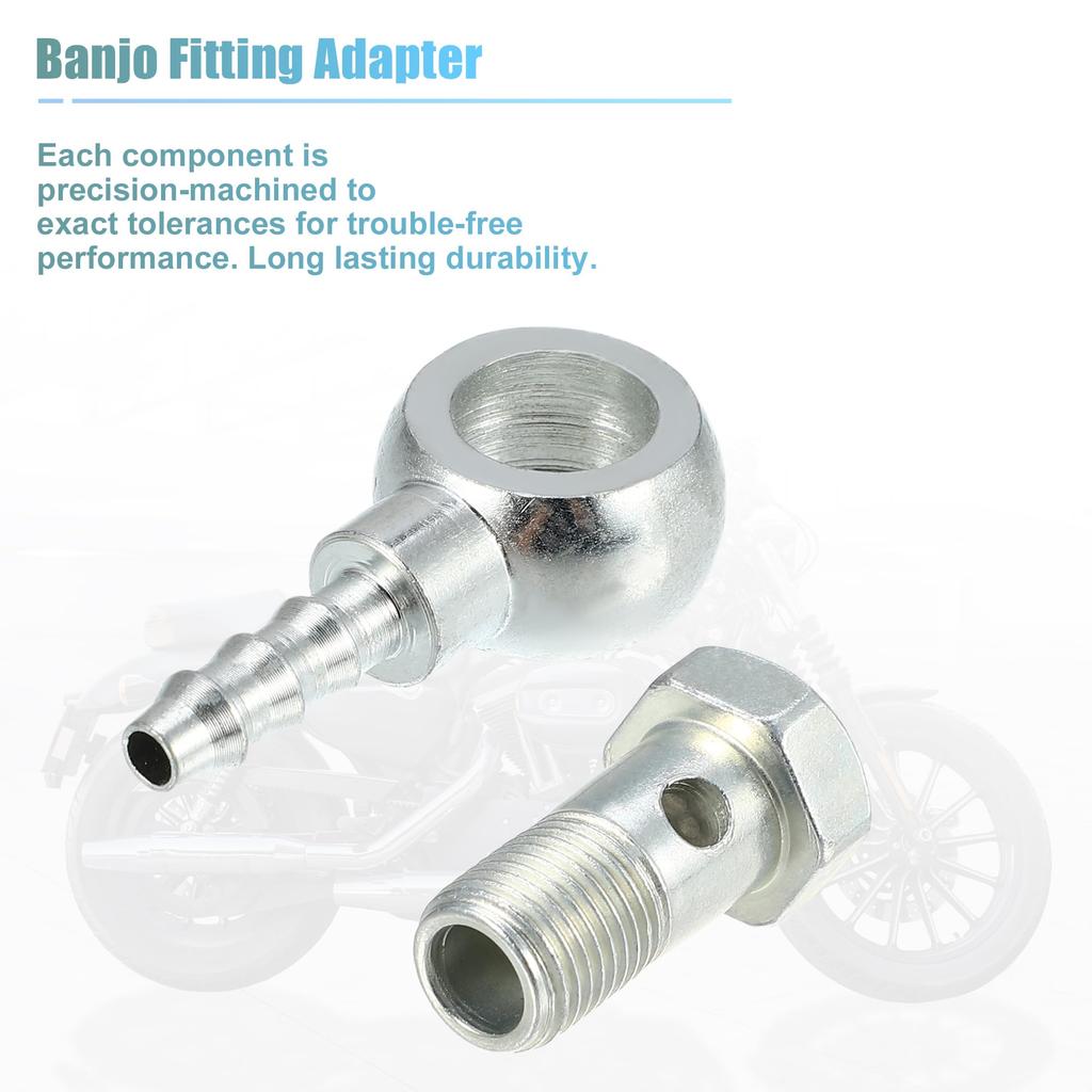 ACROPIX 4 Pcs Banjo Hose Barb Bolt Fittings Universal Banjo Fittings Fuel Line with