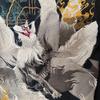 Used Embroidery [Karakuri Tamashii Sui] Nine-tailed Fox, Fuujin Raijin, Long-sleeved Cut and Sew