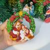 Beautiful Christmas Jesus Child Ornament With Colorful Resin Floral Design