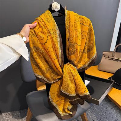 88*182cm Cotton Linen Feeling Women Large Long Scarf Shawl Sunscreen Shawls Wraps Lightweight Pattern, Scarves and Wraps for All Seasons