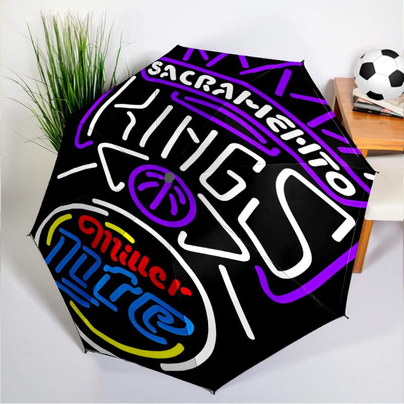 Sacramento Basketball Logo Umbrella 8-Frame for Travel, Camping, Casual Lightweight Portable Umbrella, Essential for Every Family Holidays Gift