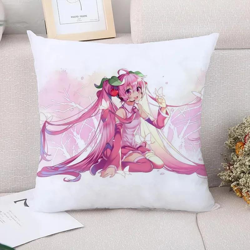 Car Decoration M-Miku Cushion Cover  Couple Pillow Pillowcases  Decorative Pillows Covers Fall Decor Pilow Cases Sofa