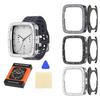 Watch Cover Full Coverage Shell for Active 2 Square/2s Scratchproof Metal Bumper Frame Case Housing Easy Installation
