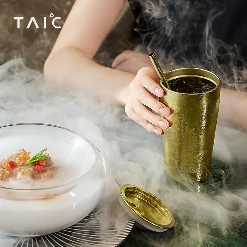 

Термокружка TAIC из чистого титана с крышкой и соломинкой