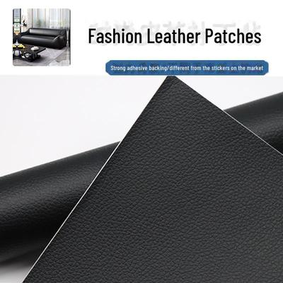 Schwarze selbstklebende Lederreparaturflicken mit Litschi-Muster für Autositze und Sofas